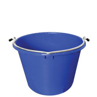 Emmer blauw met RVS oog 12 liter | Glazenwasserswinkel.nl