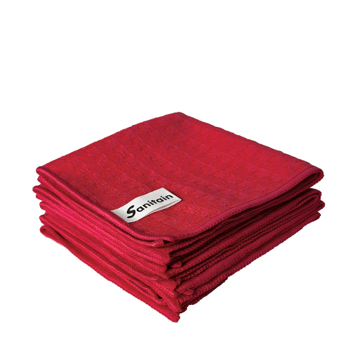 Sanitain Profdoek Rood 30x30 cm (klein maar stevig 300 gr m²) | Glazenwasserswinkel.nl