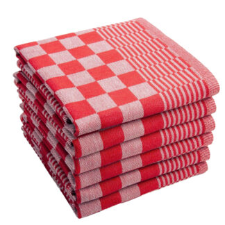 Theedoek Katoen 65x65 cm Rood | Glazenwasserswinkel.nl