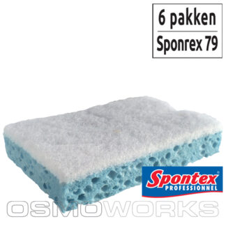 Spontex Sponrex 79 schuurspons blauw/wit | Glazenwasserswinkel.nl